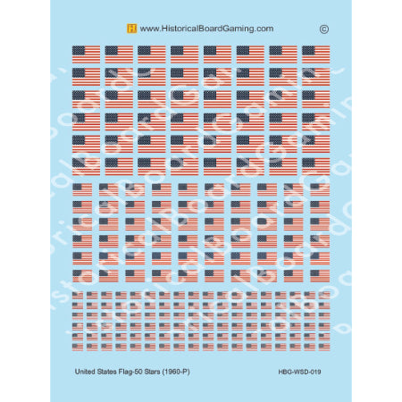 Decal Sheet, U.S. Flag (1960-P)