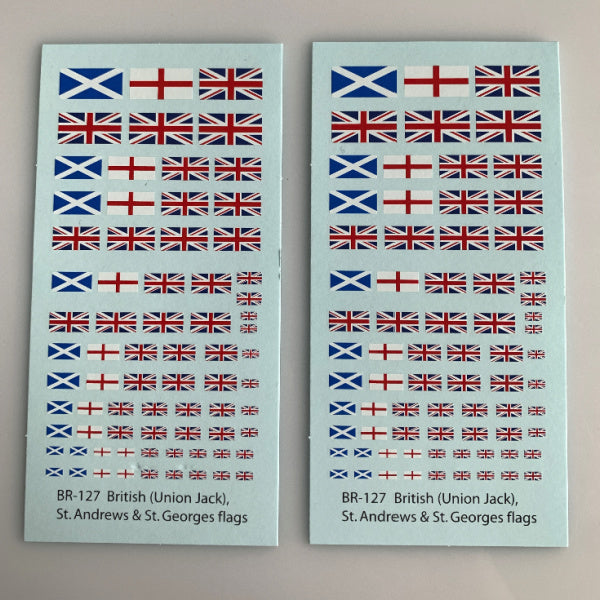 BR-127 Decal Sheets, British Union Jack, St. Andrew, St. George Flags