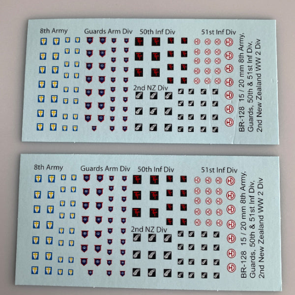 BR-128 Decal Sheets, British Unit Insignia