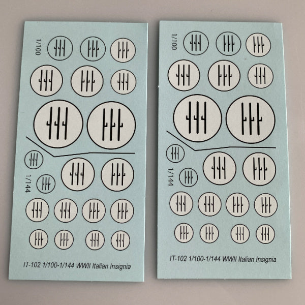 IT-102 Decal Sheet, Italian Aircraft Roundels, 1/100, 1/144 (Fascist)
