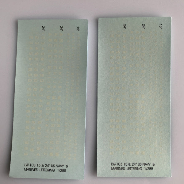 LW-103 Decal Sheet, US Navy & Marines Block White Lettering, Armor & Aircraft