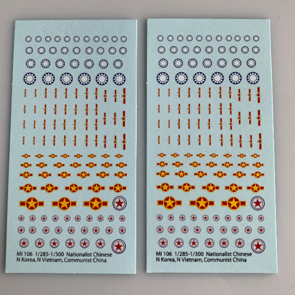 Mi-106 Decal Sheets, Chinese, Korea, Vietnam Insignia