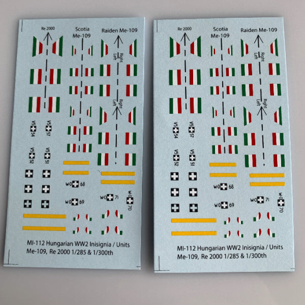 MI-112 Decal Sheet, Hungarian Aircraft Insignia