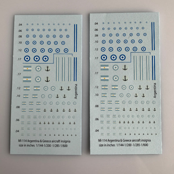 MI-114 Decal Sheets, Greece & Argentina Insignia