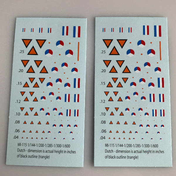 MI-115 Decal Sheets, Netherlands Neutral Insignia