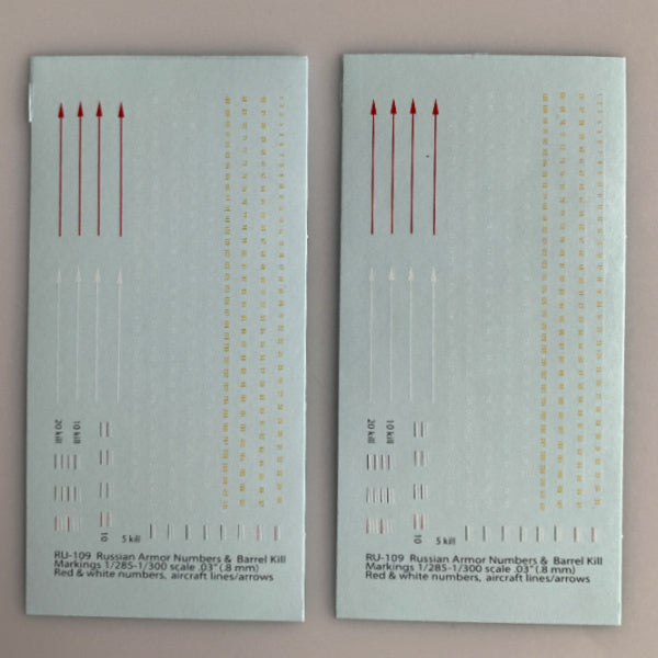 RU-109 Decal Sheets, Russian Armor Numbers