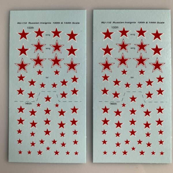 RU-110 Decal Sheets, Russian WW2 Aircraft Insignia