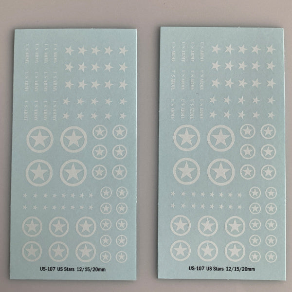 US-107 Decal Sheets, Stars white circle for Armor