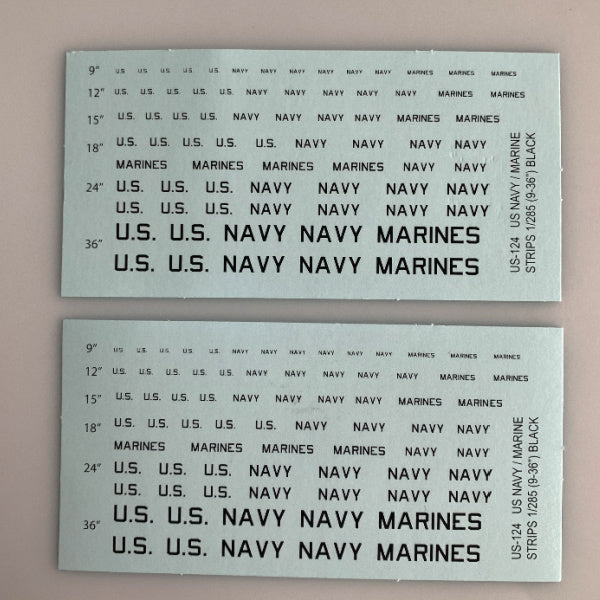 US-124 Decal Sheet, U.S. Black U.S. Navy & Marines Aircraft