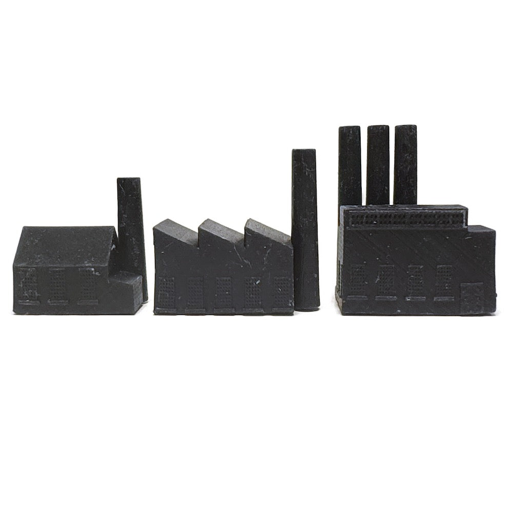 Minor, Medium, Major Factory (3D Printed) x5 (Black)