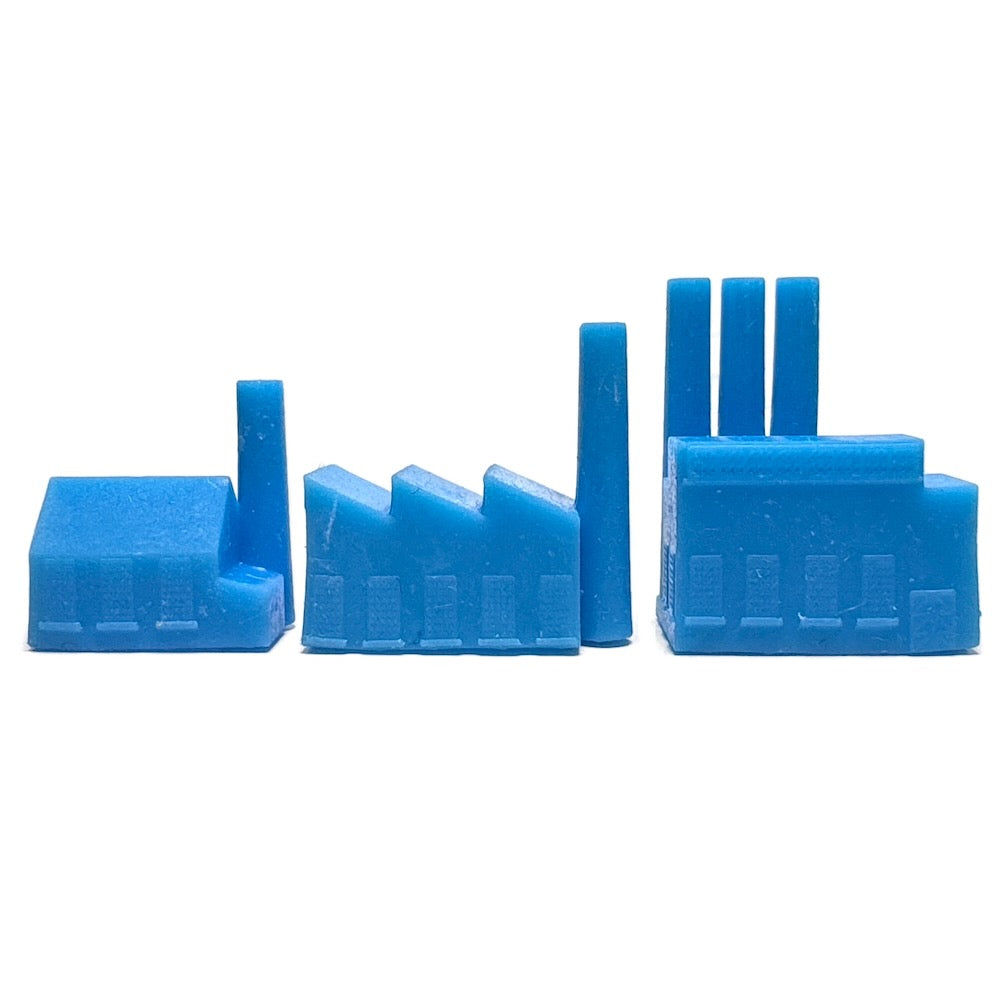 Minor, Medium, Major Factory (3D Printed) x5 (Blue)