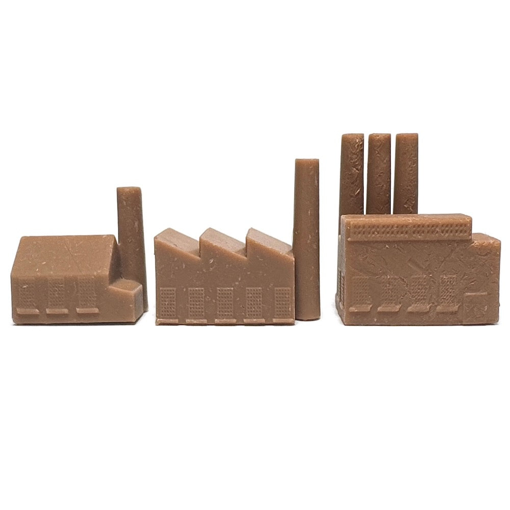 Minor, Medium, Major Factory (3D Printed) x5 (Italian Brown)