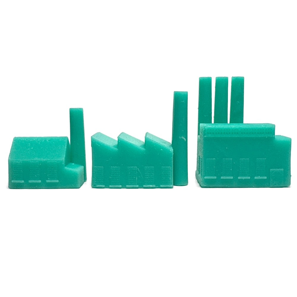 Minor, Medium, Major Factory (3D Printed) x5 (Aqua Green)