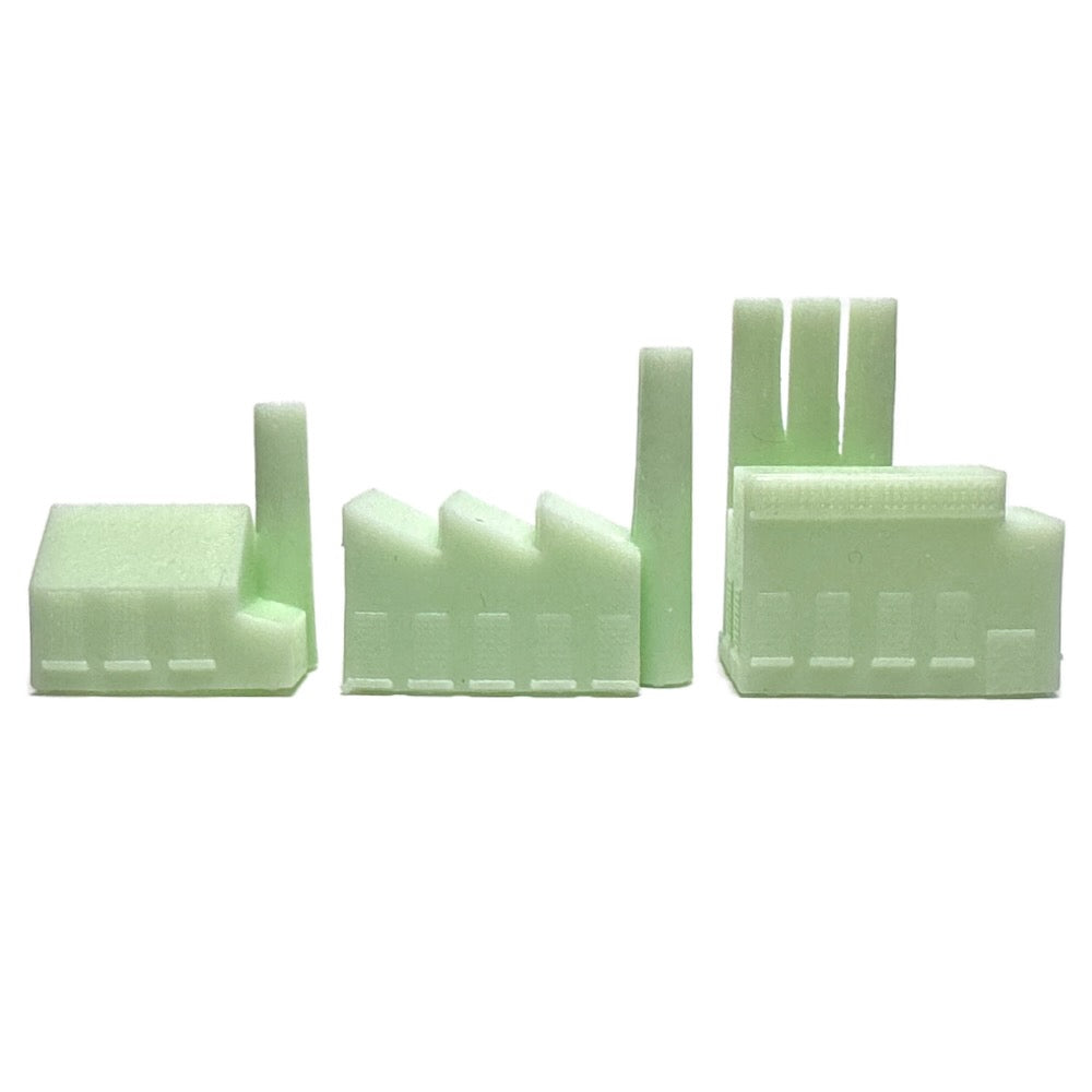 Minor, Medium, Major Factory (3D Printed) x5 (Mint Green)