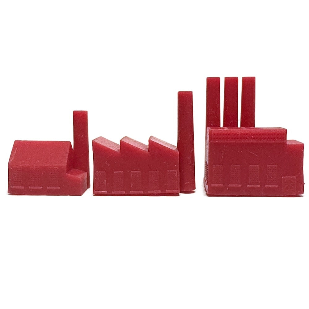 Minor, Medium, Major Factory (3D Printed) x5 (Red)