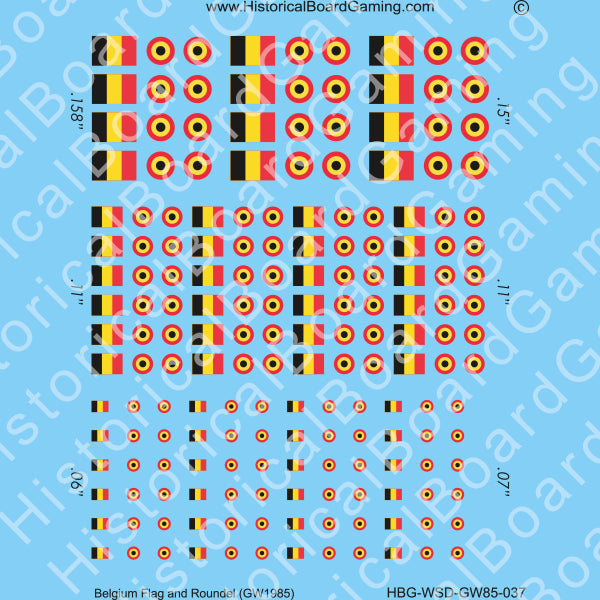 Decal Sheet, Belgium GW-1985