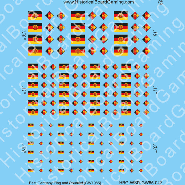 Decal Sheet, East Germany GW-1985