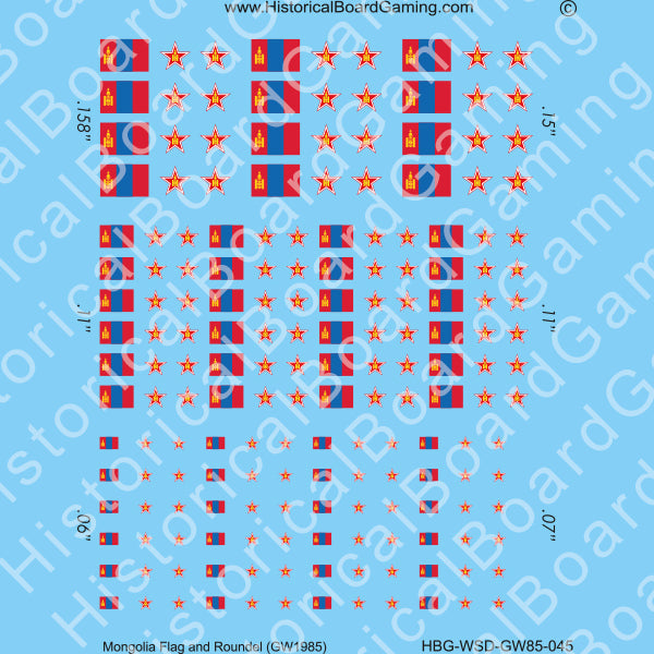 Decal Sheet, Mongolia GW-1985