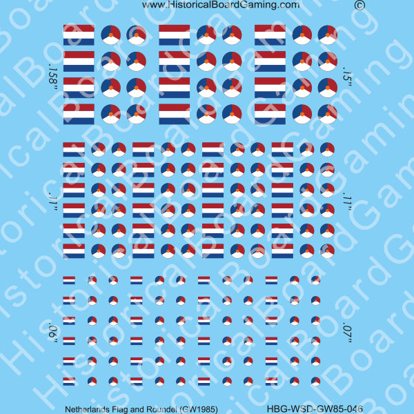 Decal Sheet, Netherlands GW-1985