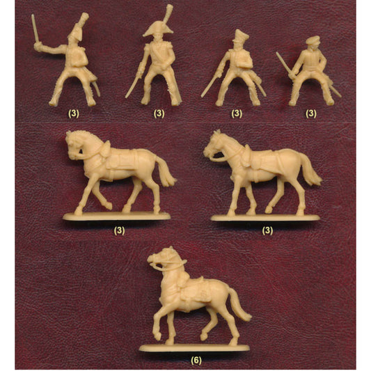 1/72 Napoleonic Mounted Officers (12) (Hat)