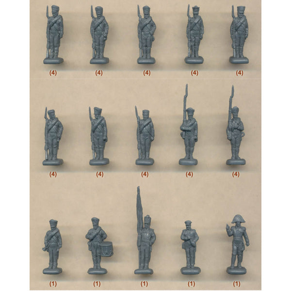 1/72 Napoleonic Prussian Line Infantry in Summer Dress stading Order Arms (STR)