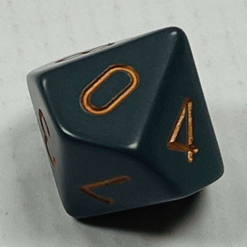 16 mm10 Sided Die Dk Grey w/Gold Numbers Opaque (x 5)