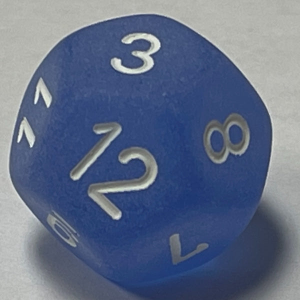 D12 (16mm) Die-Blue Frosted (x 5)