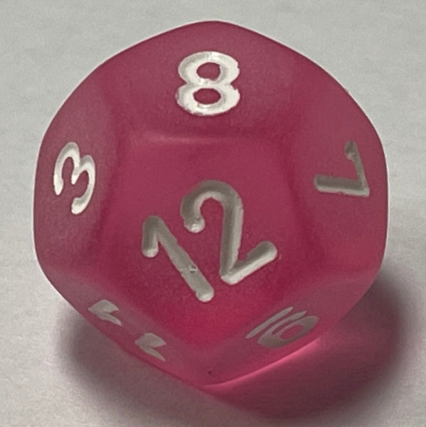 D12 (16mm) Die-Pink Frosted (x 5)