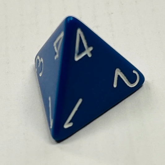 D4 Opaque Dice Blue w/White #s (x 5)