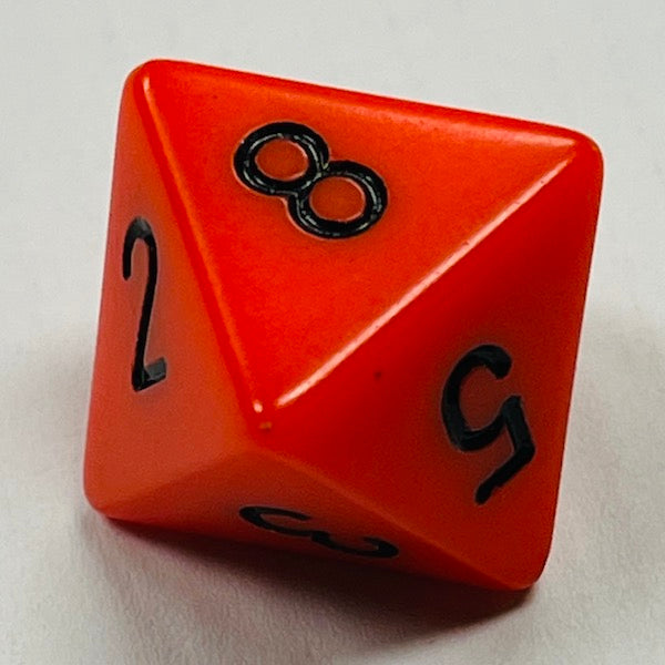 D8 Opaque Dice Orange w/Black #s (x 5)