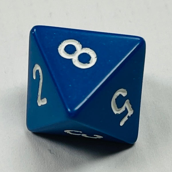 D8 Opaque Dice Blue w/White #s (x 5)