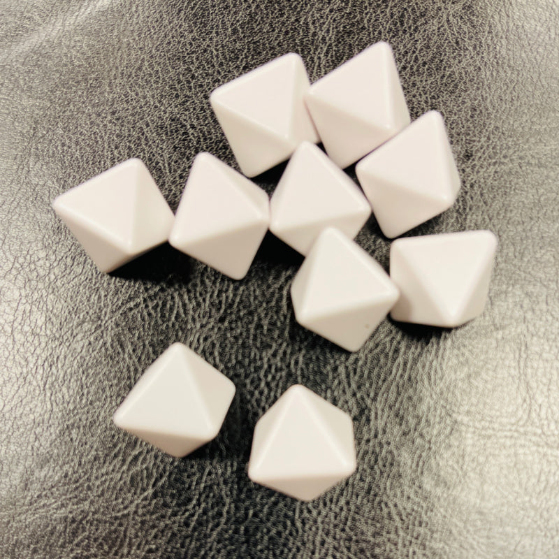 D8 (16mm) Dice-White Opaque Blank (10/Bag)
