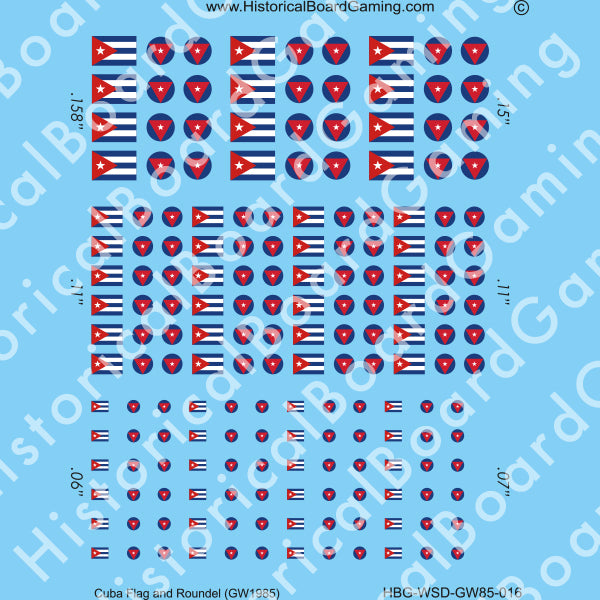 Decal Sheet, Cuba GW-1985