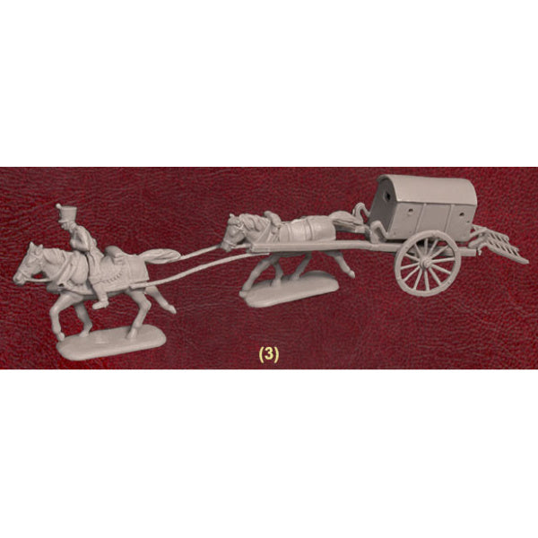 1/72 Napoleonic French Light Horse Drawn Ambulance (3 Sets) (HaT)