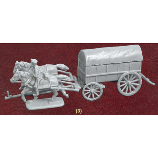 1/72 Napoleonic French Horse Drawn Baggage Wagon (3 sets) (HaT)