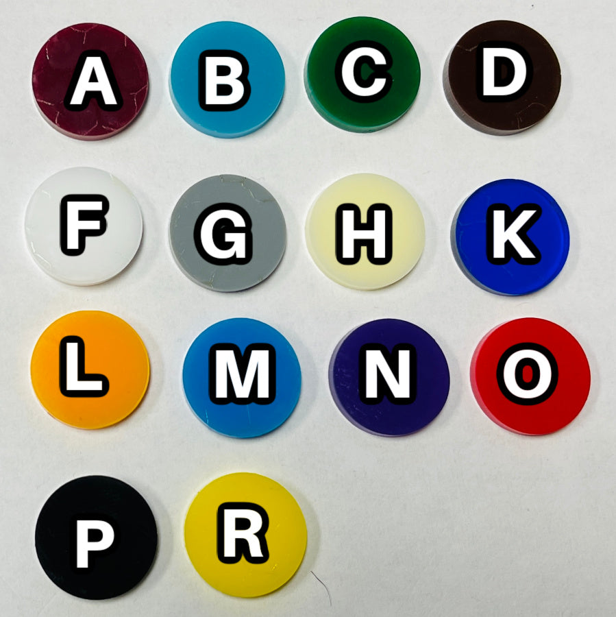 Blank Acrylic markers (0.75") 19mm Diameter x5