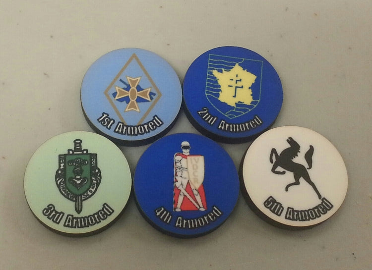 French Armored Division Marker (Set of 5)