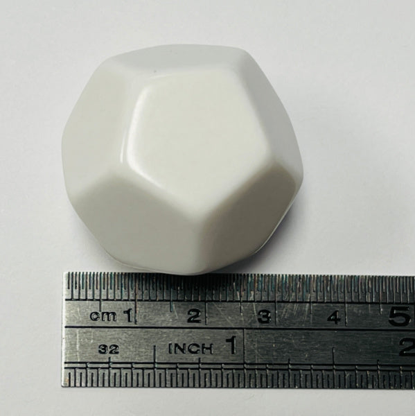 D12 Jumbo Dice-White Opaque Blank (x1)