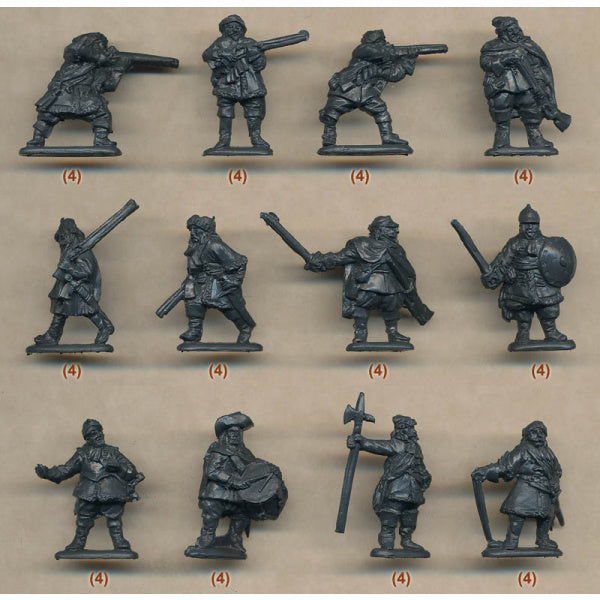 1/72 Thirty Years War Imperial Mercenary Infantry in Winter Dress (Mars)