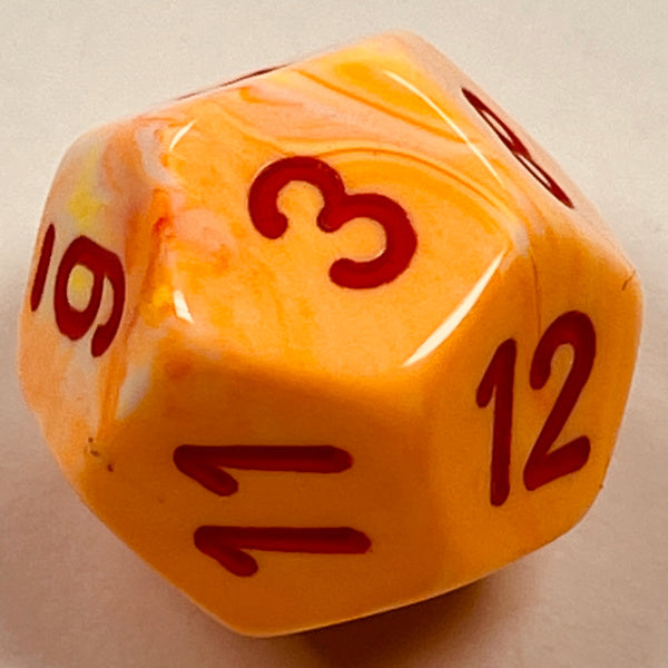 D12 (16mm) Sunblast/Red Die-Festive (x 5)