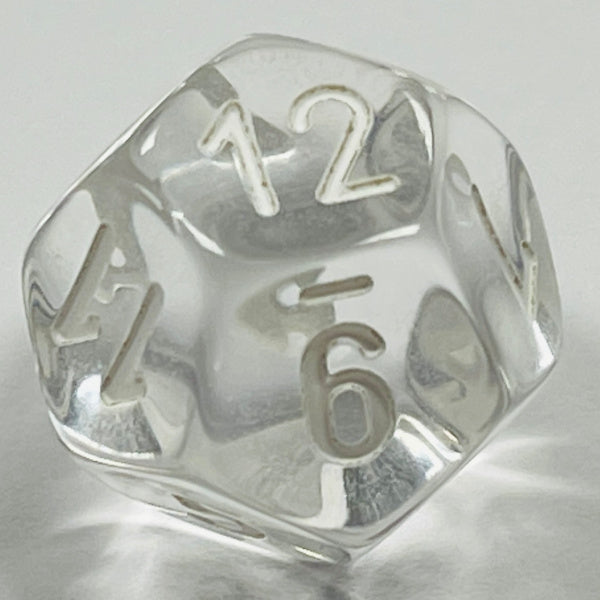 D12 (16mm) Die-Clear Translucent (x 5)