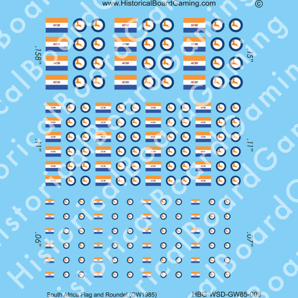 Decal Sheet, South Africa GW-1985