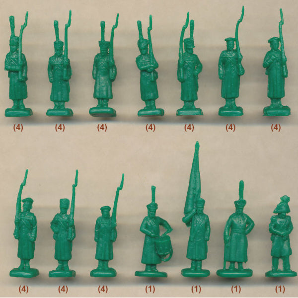 1/72 Napoleonic Russian Infantry in Overcoats Shoulder Arms (STR)