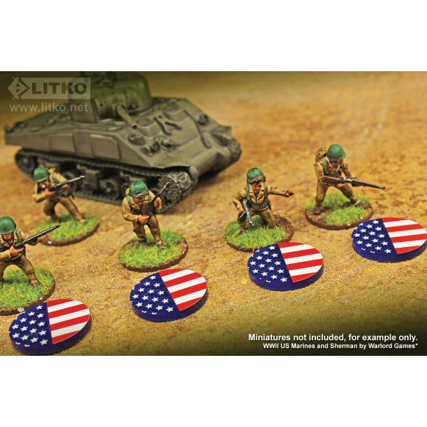 Premium Printed WWII U.S.A. Stars and Stripes Large Tokens (10)
