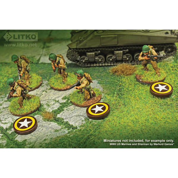Premium Printed WWII American Army Command Faction Tokens (10)