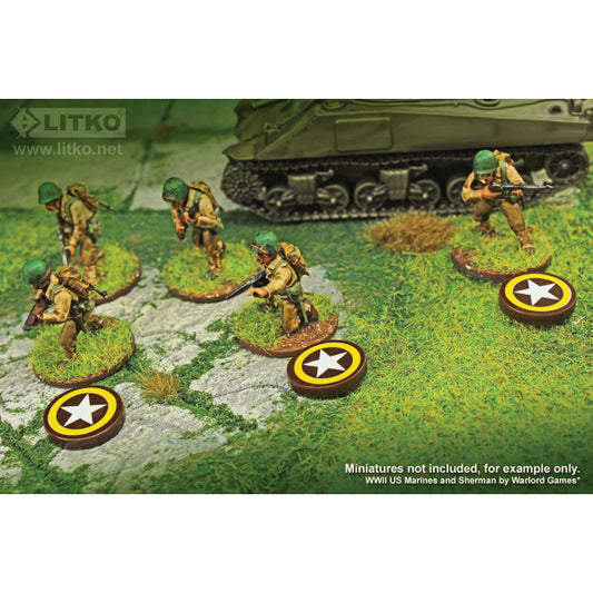 Premium Printed WWII American Army Command Faction Tokens (10)