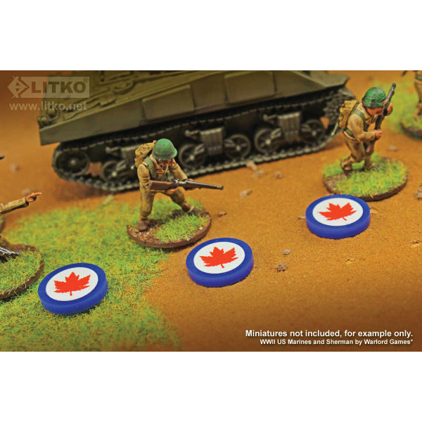 Premium Printed WWII Royal Canadian Air Force Roundel Faction Tokens (10)