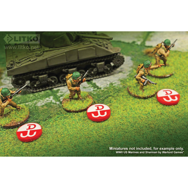 Premium Printed WWII Polish Underground Faction Tokens (10)