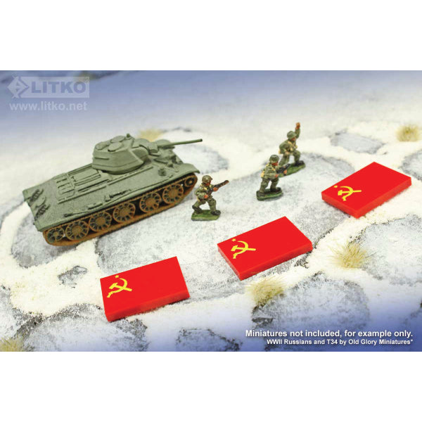 Premium Printed WWII Soviet Union Flag Tokens (10)