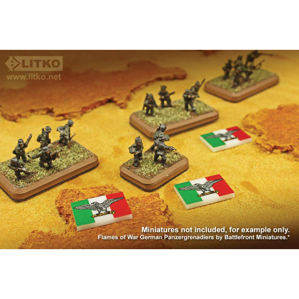 Premium Printed WWII Italian Social Republic Flag Tokens (10)